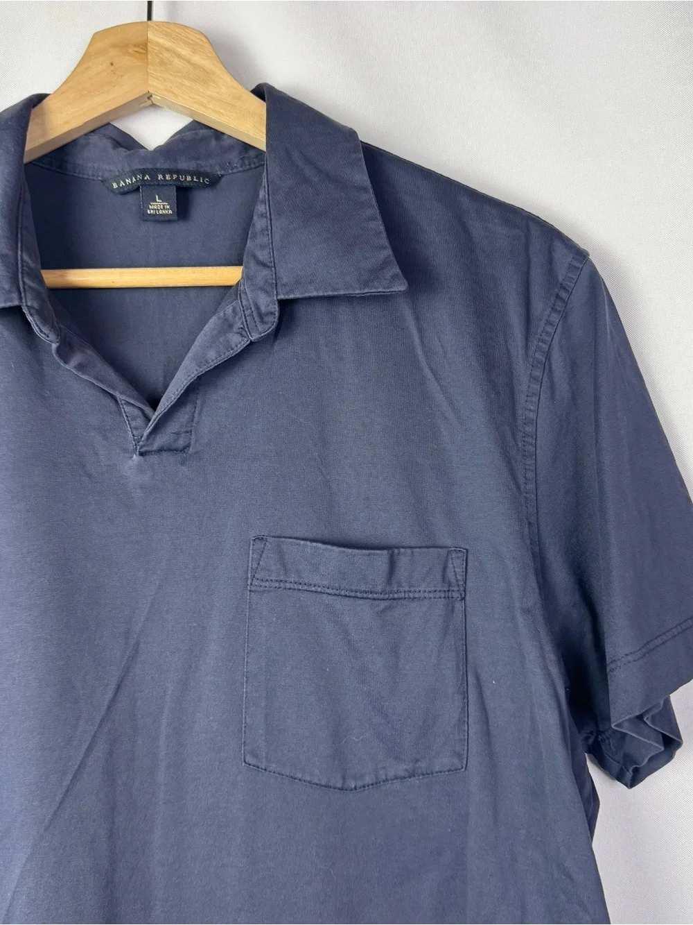 Banana Republic Navy‎ Blue Cotton Short Sleeve Polo L